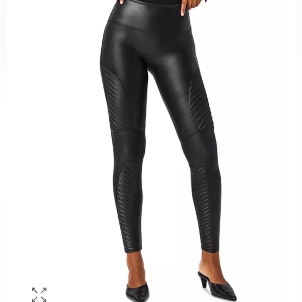 Gently Used Spanx Faux Leather Moto Leggings Small